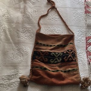 Vintage antique woven tribal tote